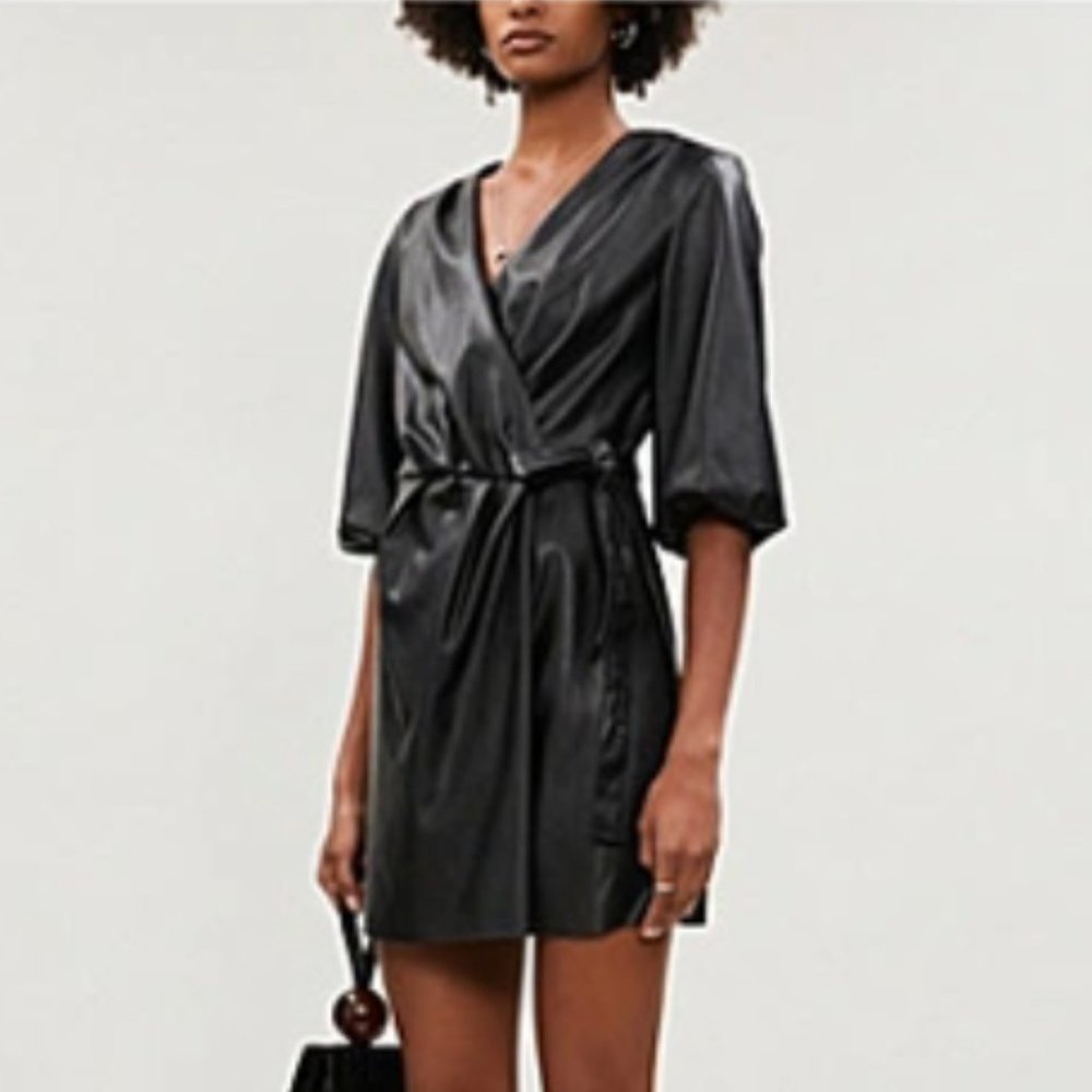 NWT Designers, Remix Vegan Leather Wrap Dress